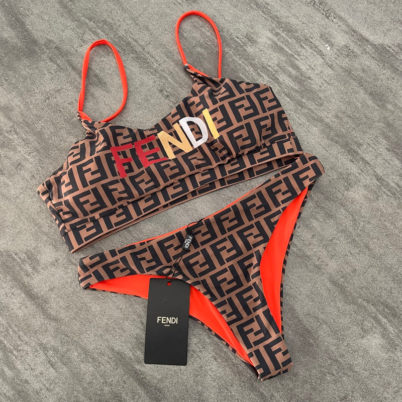 Letter Print Fendi Bikini Set