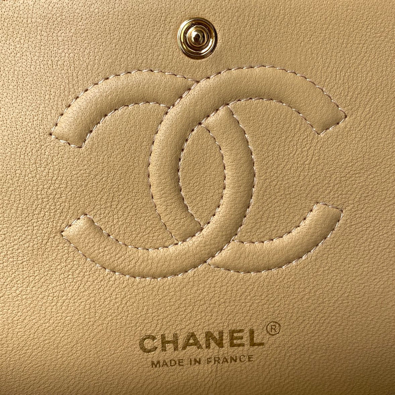 Chanel Classic Double Flap Caviar Medium Beige GHW