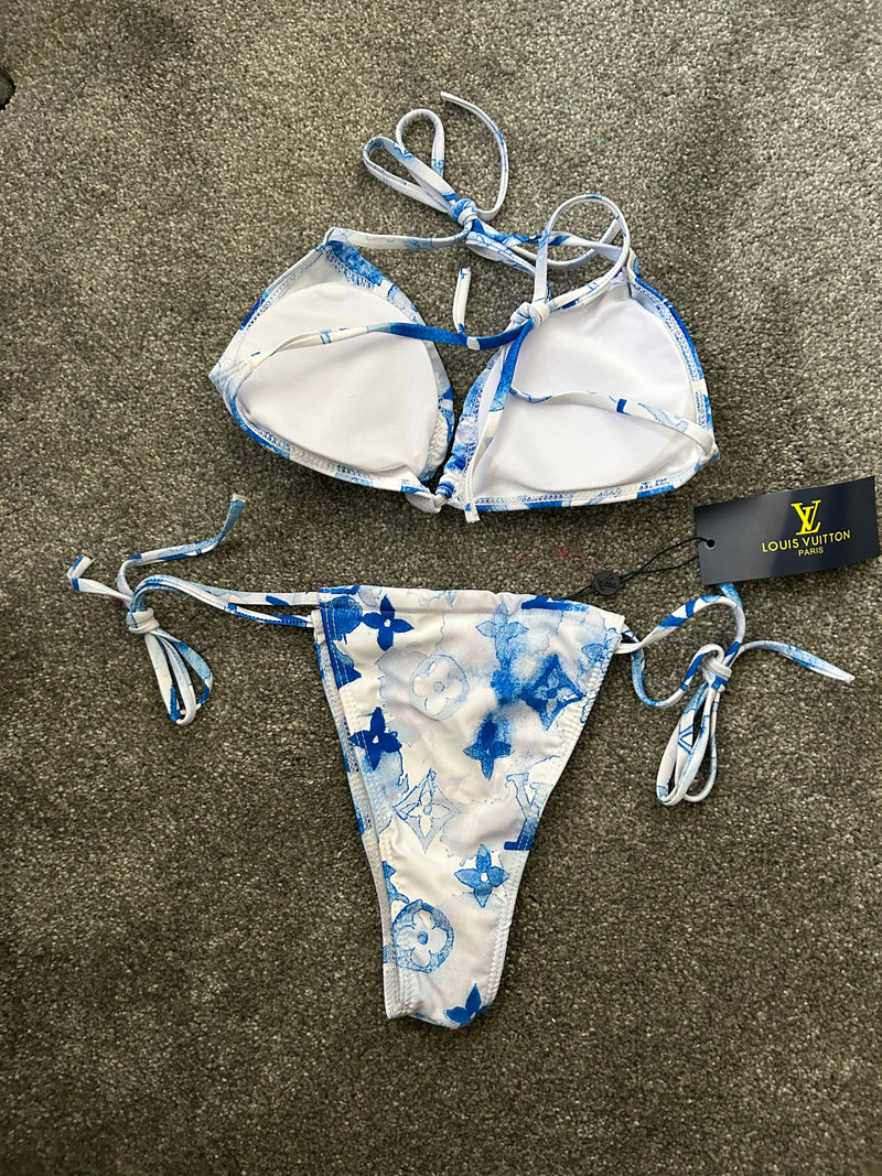 LV Blue Couple Swim Set Bikini & Trunks - Louis Vuitton