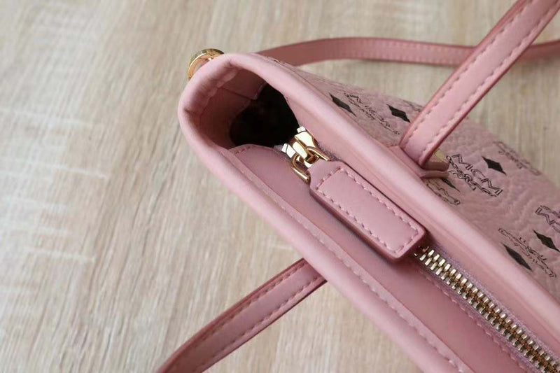 MCM Mini Pink Visetos Tote Bag