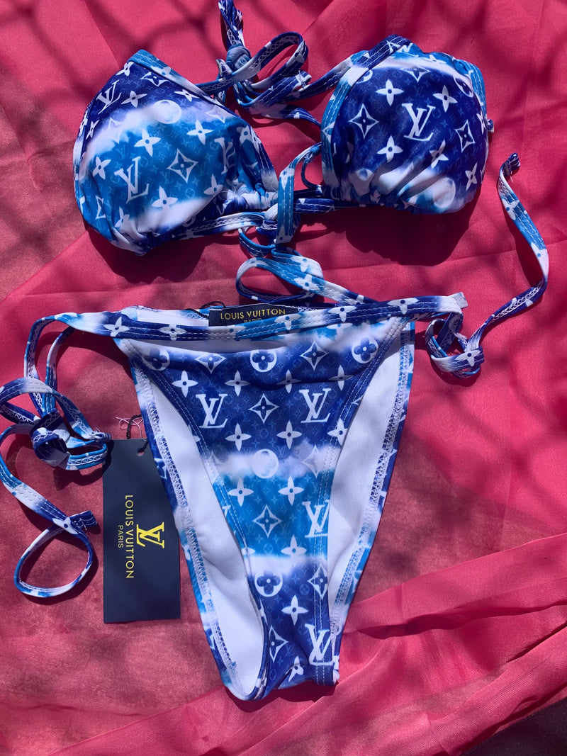 Blue Ombre LV Two Piece Swim Set