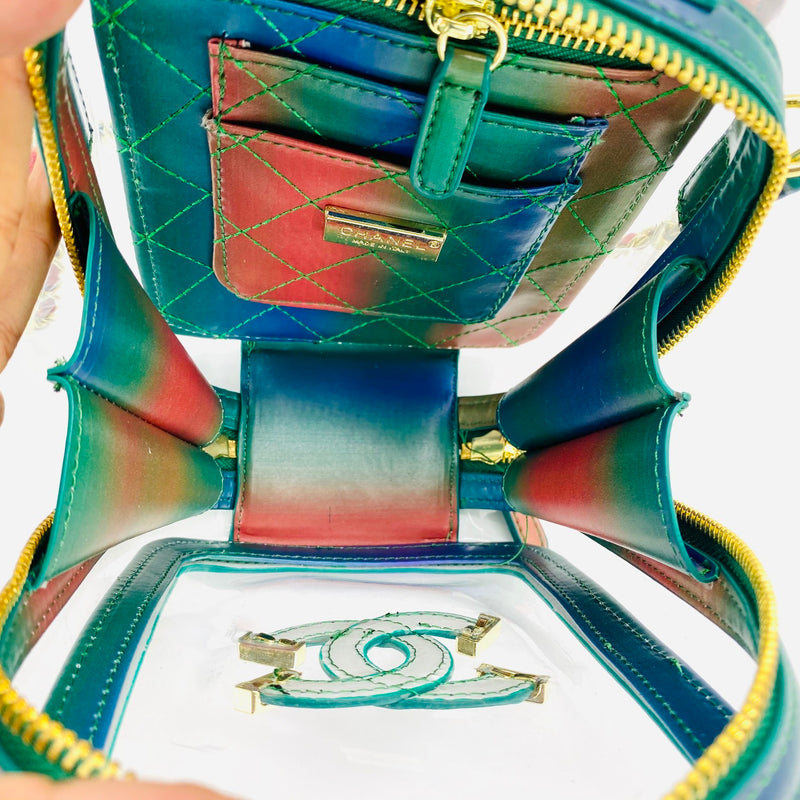 Chanel Rainbow PVC Filigree Vertical Vanity Case