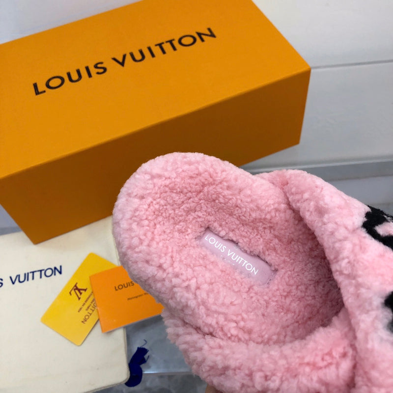 LV Criss Cross Fur Slides - Louis Vuitton